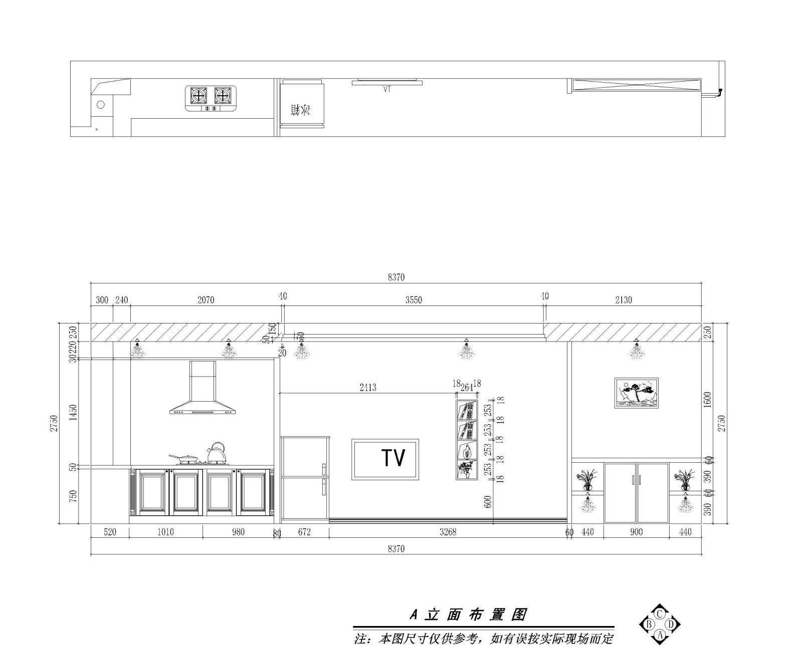 李先生一居室私人住宅室内装修施工图+效果cad施工图下载【ID:160474118】