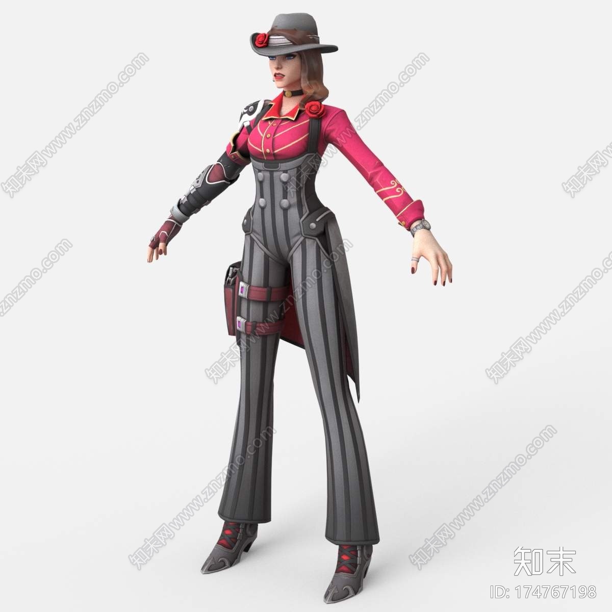 来自《守望先锋》3D的阿什(黑帮)CG模型下载【ID:174767198】