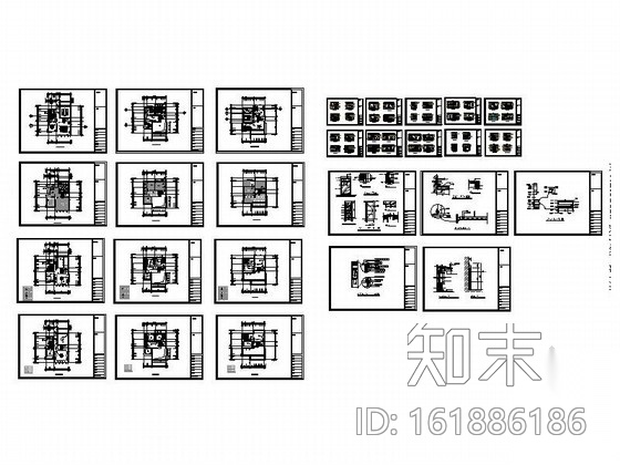 [苏州]精品三层别墅室内设计全套施工图cad施工图下载【ID:161886186】