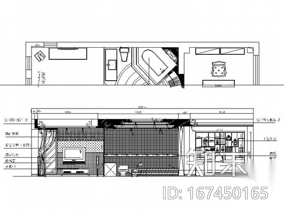 [北京]优雅小区三层别墅混搭风格装修图（含实景图）cad施工图下载【ID:167450165】