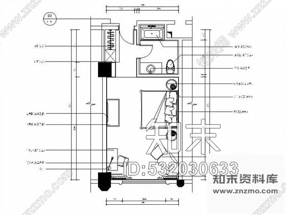 施工图广东奢华酒店双人间客房室内CAD施工图含效果施工图下载【ID:532030633】