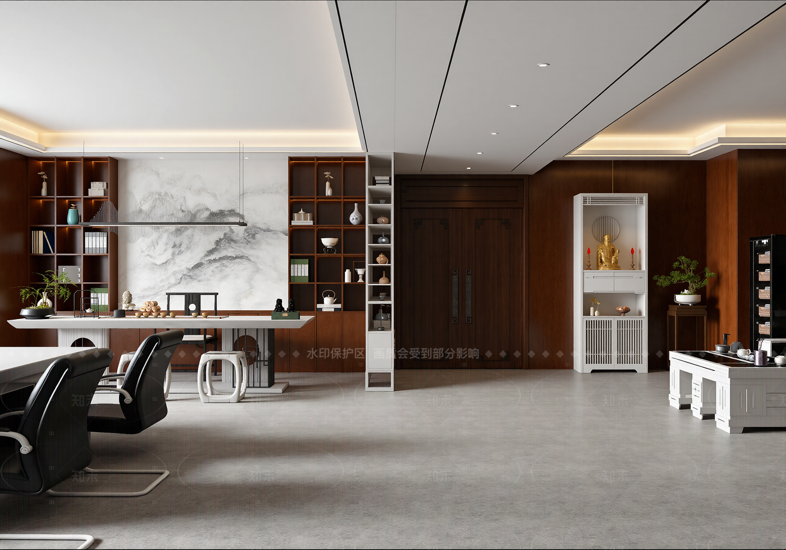 中式会议室3D模型下载【ID:1214582164】