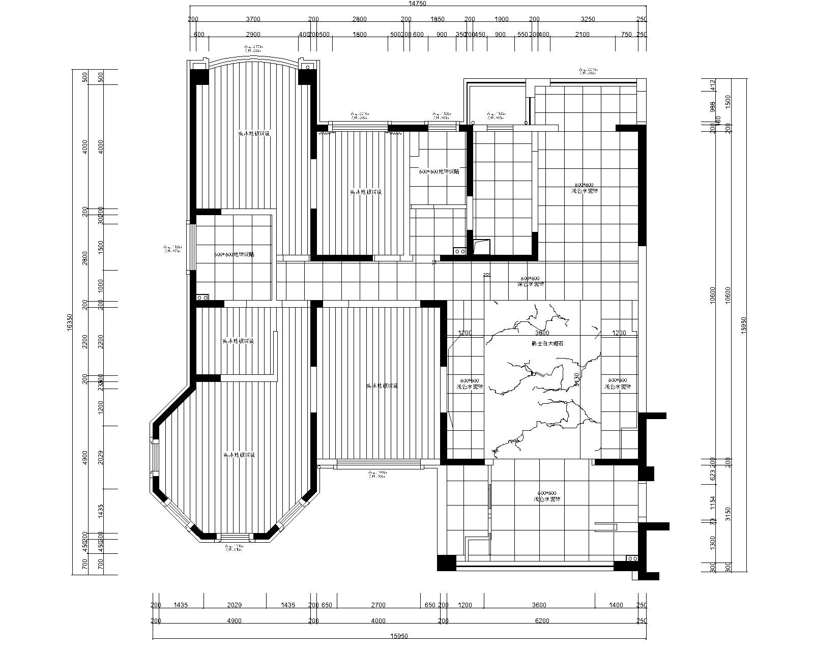 君临新城三居室样板房室内装修全套施工图施工图下载【ID:160120110】