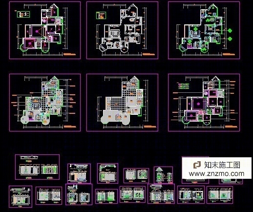 四房两厅住宅装修施工图下载【ID:36938066】