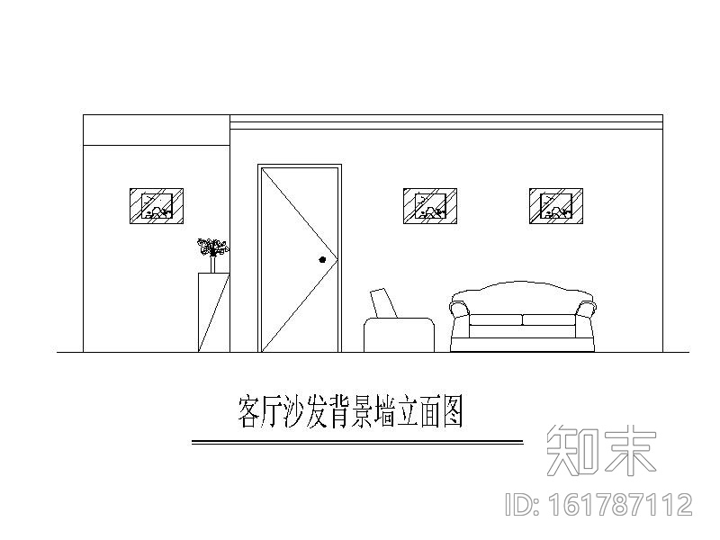 简约风格的三居室设计施工图（含效果图）施工图下载【ID:161787112】