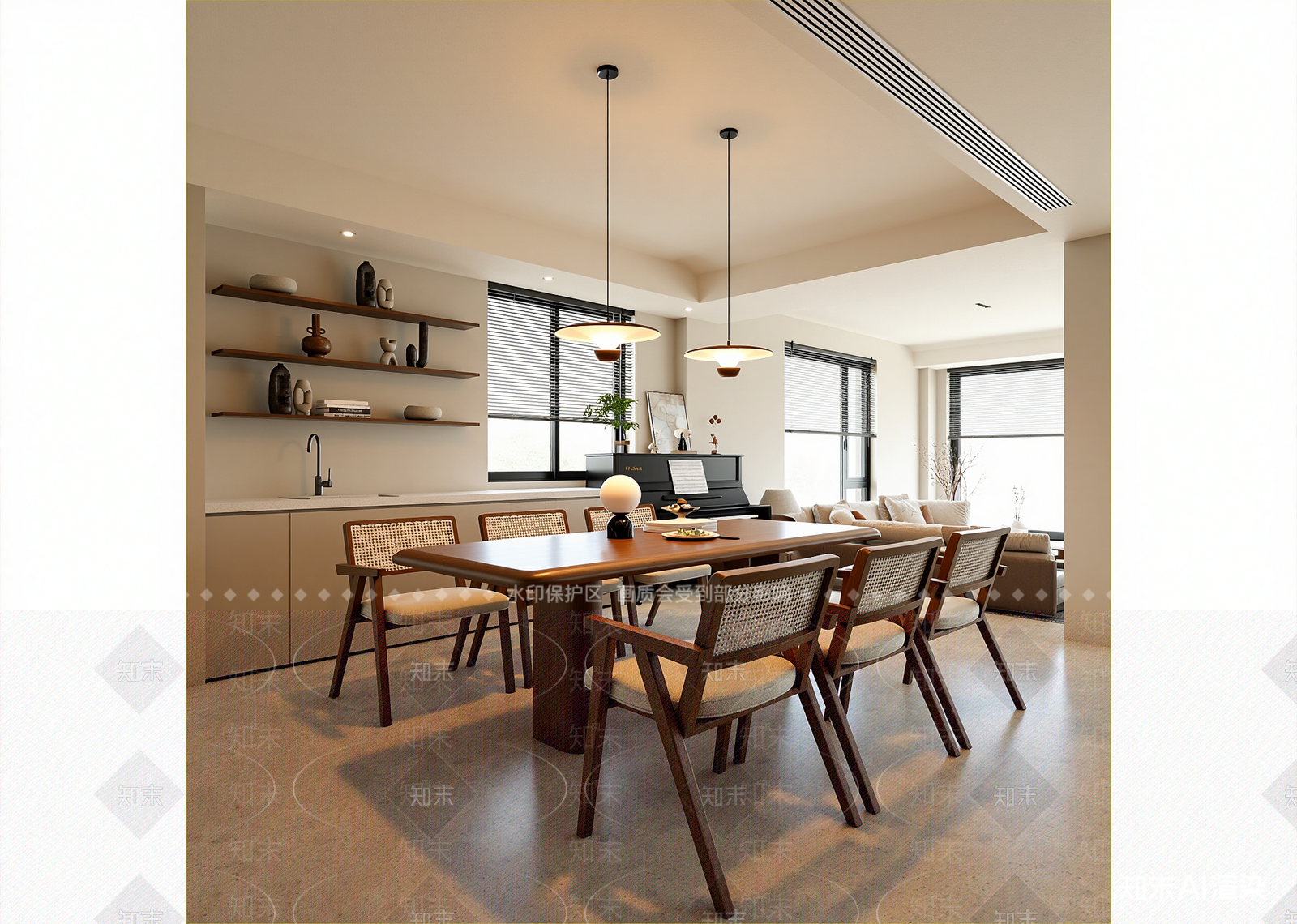现代家居餐厅3D模型下载【ID:1214609698】