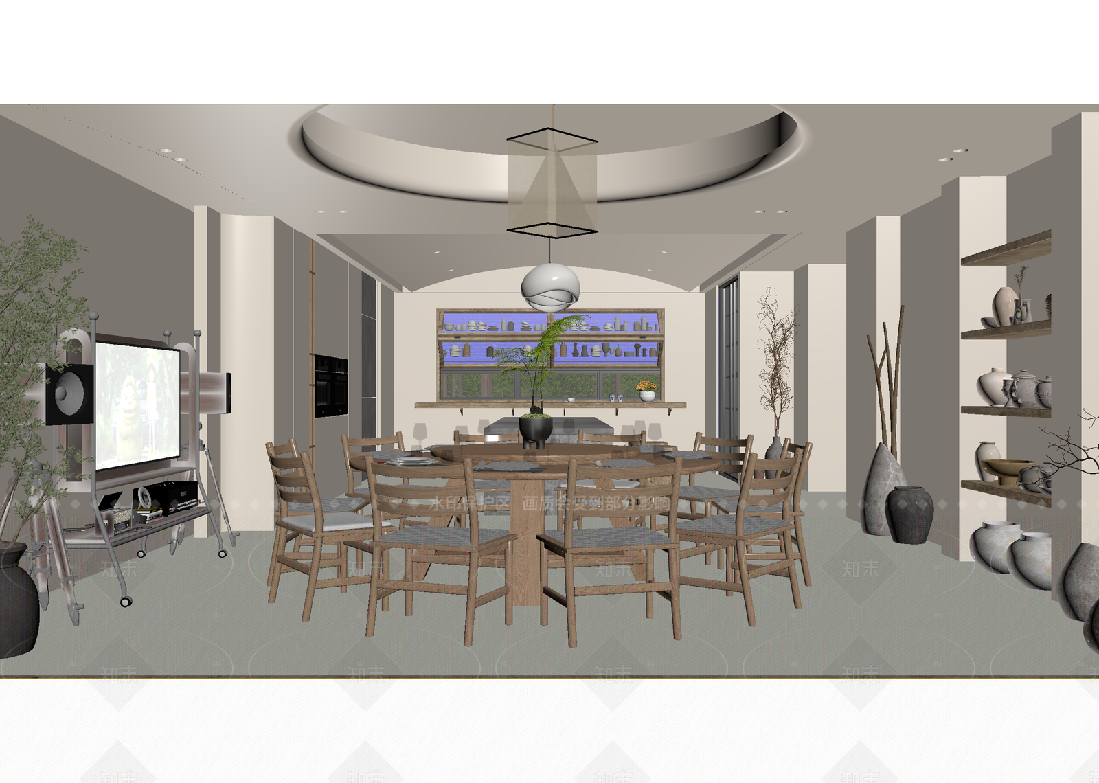 侘寂家居餐厅3D模型下载【ID:1214997460】