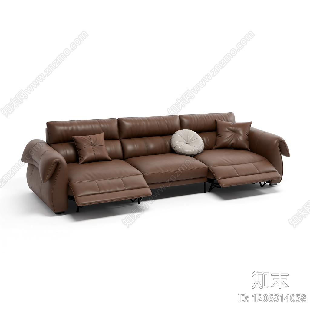 L型皮质沙发组合3D模型下载【ID:1206914058】