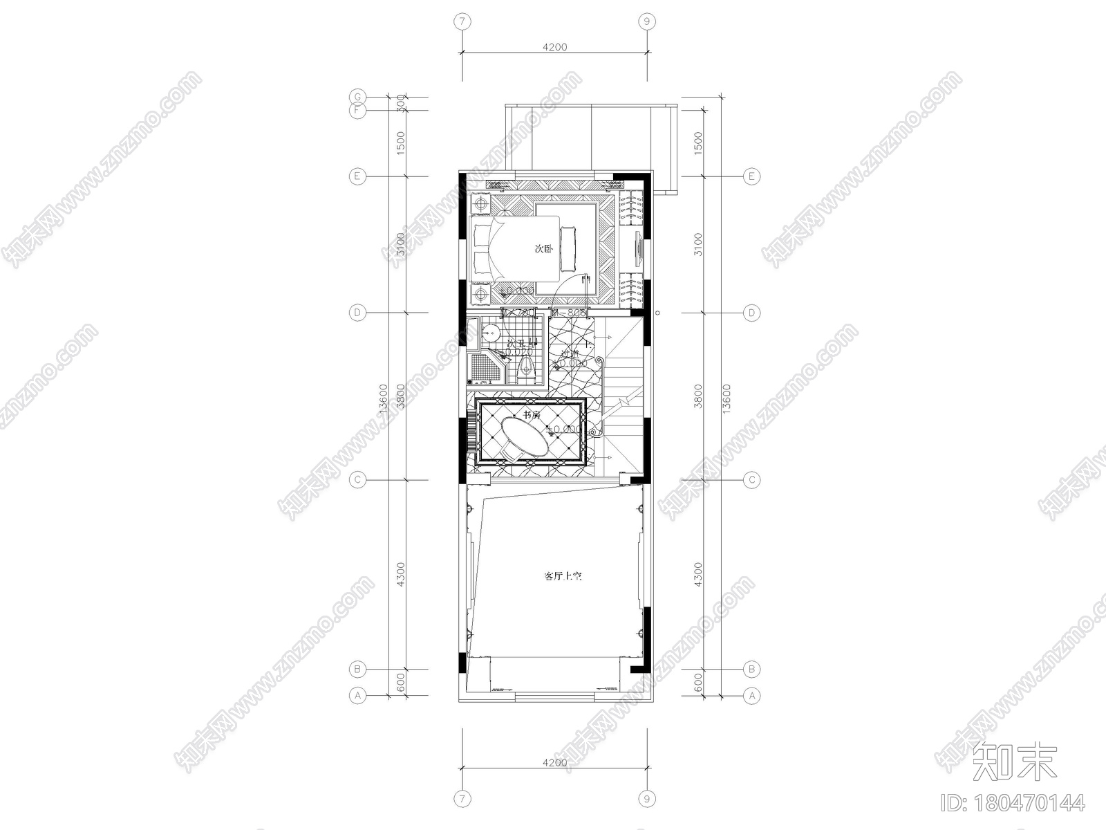 [河北]175㎡法式二居联排别墅样板间施工图施工图下载【ID:180470144】