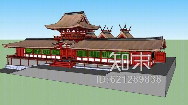 大树神庙内大门SU模型下载【ID:621289838】