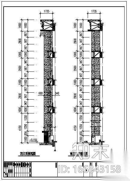 安徽某中心石材幕墙工程图纸cad施工图下载【ID:166843158】
