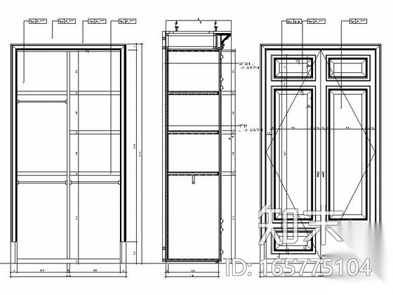 实木衣柜门cad施工图下载【ID:165775104】