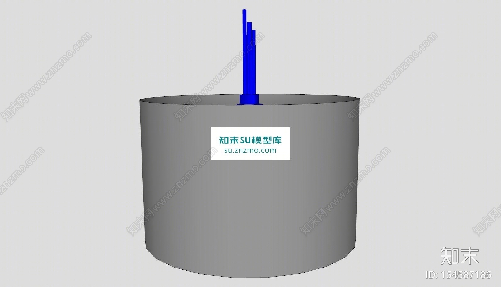 简易的高喷泉水池SU模型下载【ID:154587186】