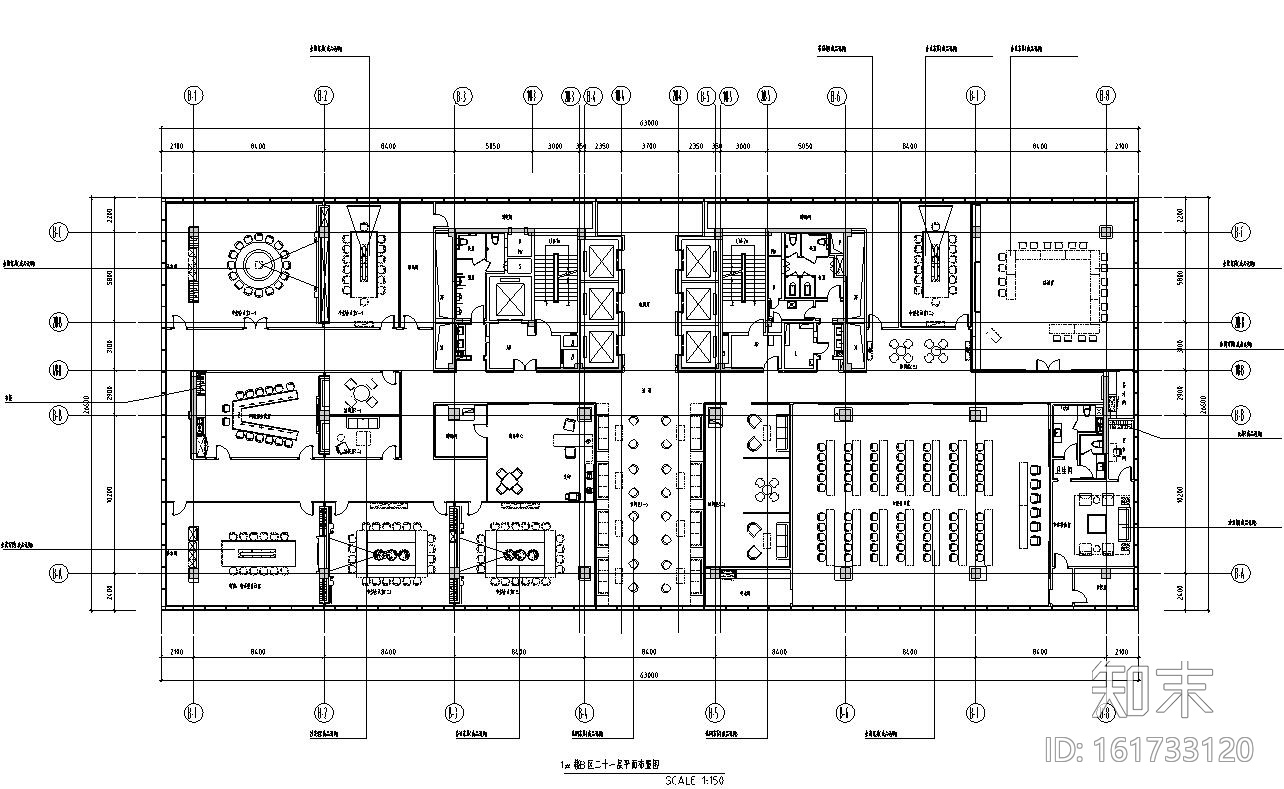[浙江]现代办公空间装修施工图设计cad施工图下载【ID:161733120】
