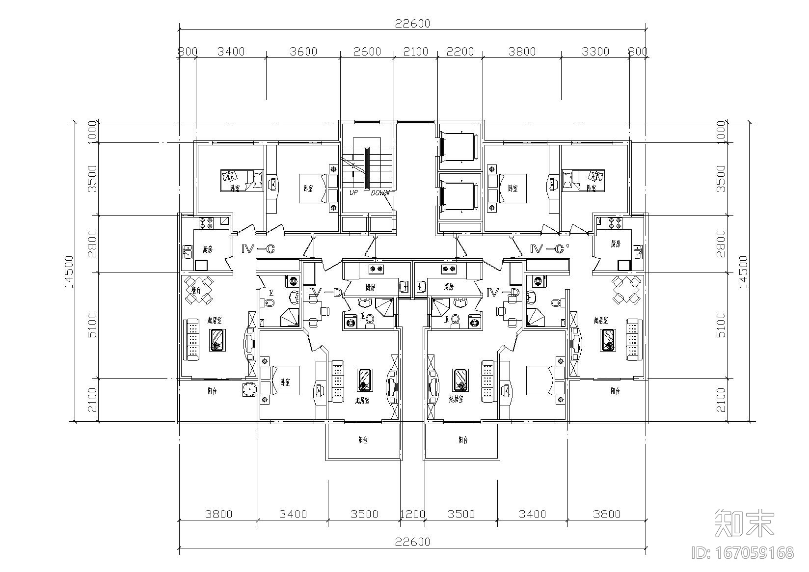 多层及高层户型平面图16套施工图下载【ID:167059168】