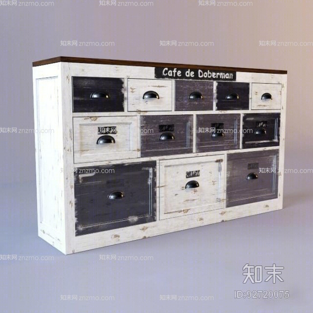 现代白色木艺收纳柜3D模型下载【ID:92720075】