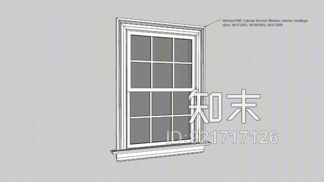 风信子殖民地复兴模版-窗框SU模型下载【ID:921717126】