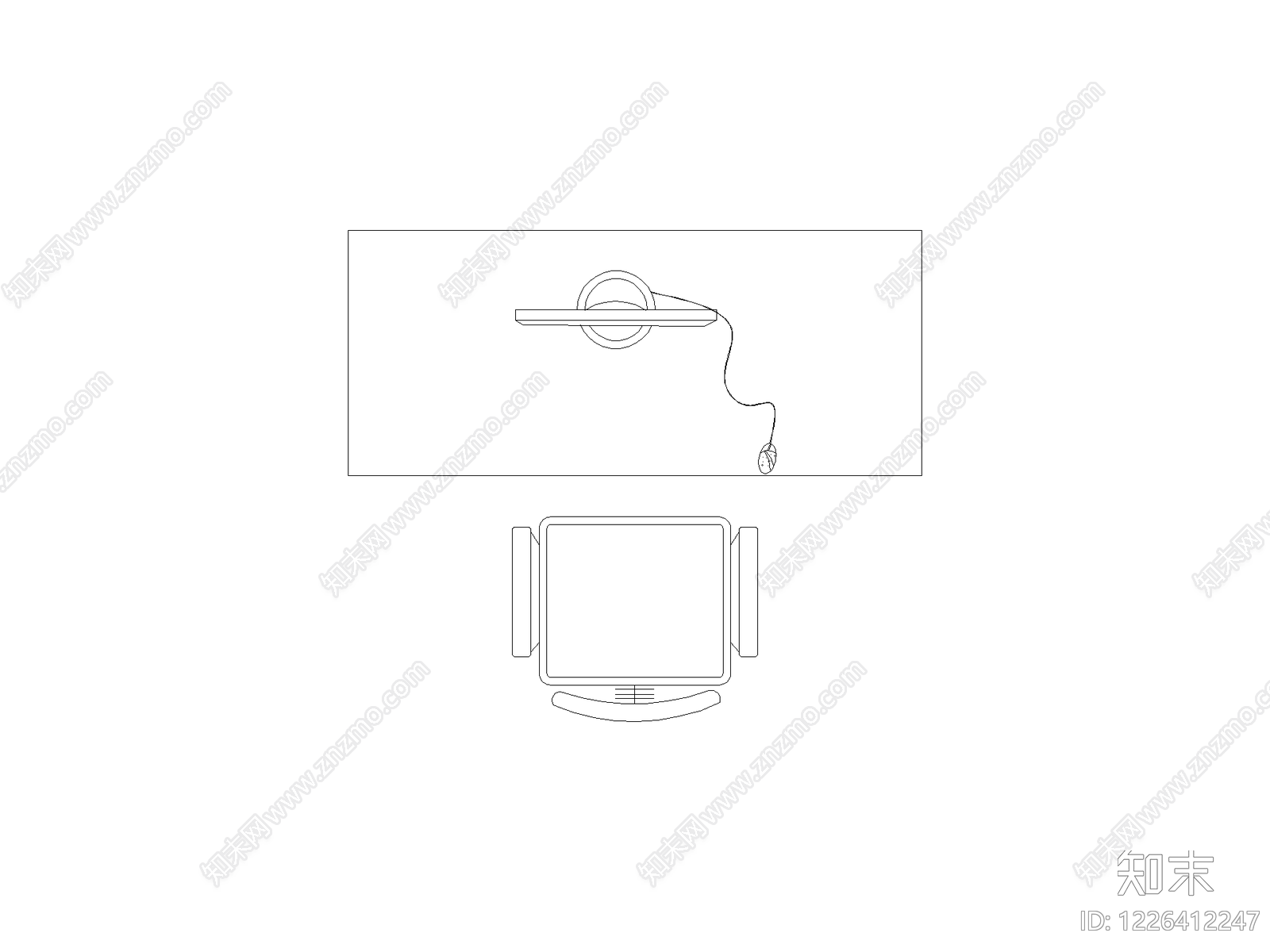 现代桌子CAD图纸