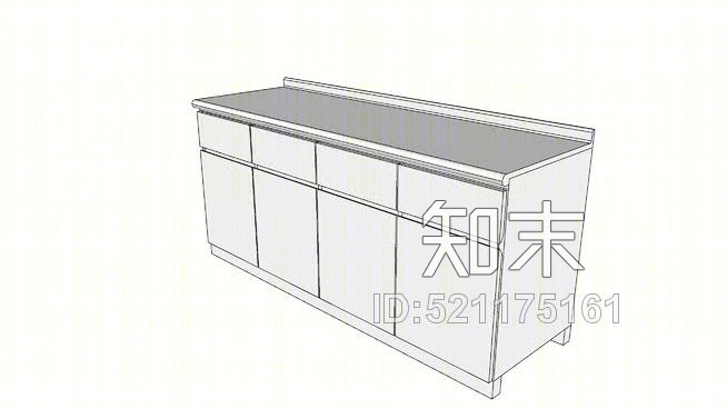 厨房柜台SU模型下载【ID:521175161】