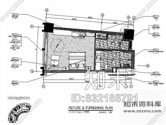 图块/节点贵州某国际大酒店残障房平面图cad施工图下载【ID:832188791】