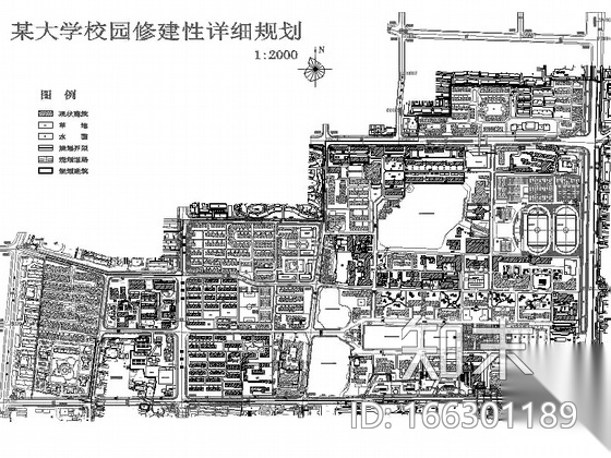 六所大学的校园规划设计cad施工图下载【ID:166301189】