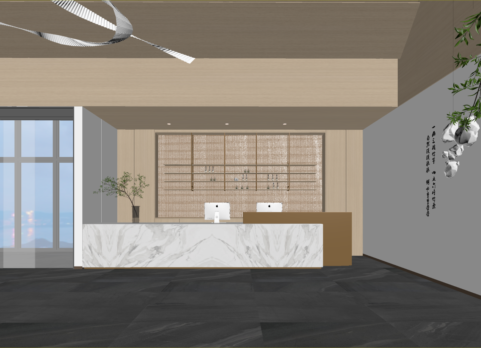 现代酒店大堂3D模型下载【ID:1214731632】