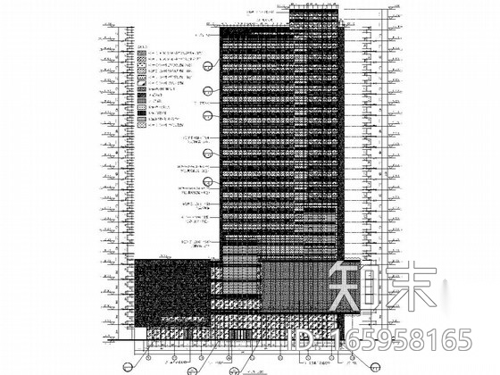 [河北]五星级商务酒店幕墙结构施工图cad施工图下载【ID:165958165】