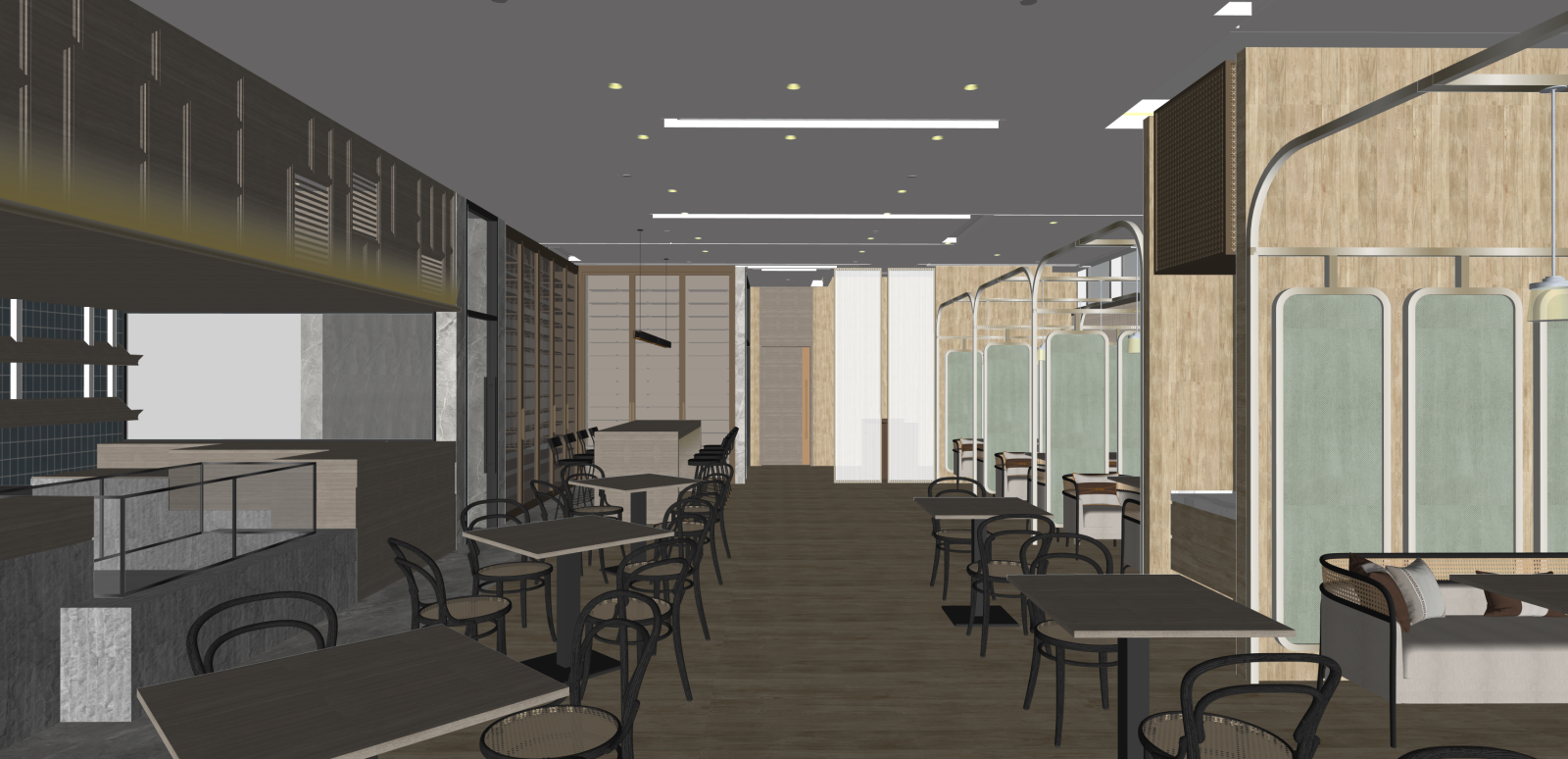现代酒店餐厅SU模型下载【ID:1215932585】
