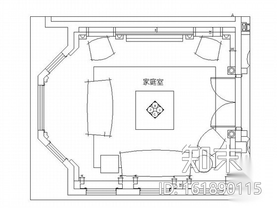 奢华别墅家庭室设计装修图施工图下载【ID:161890115】