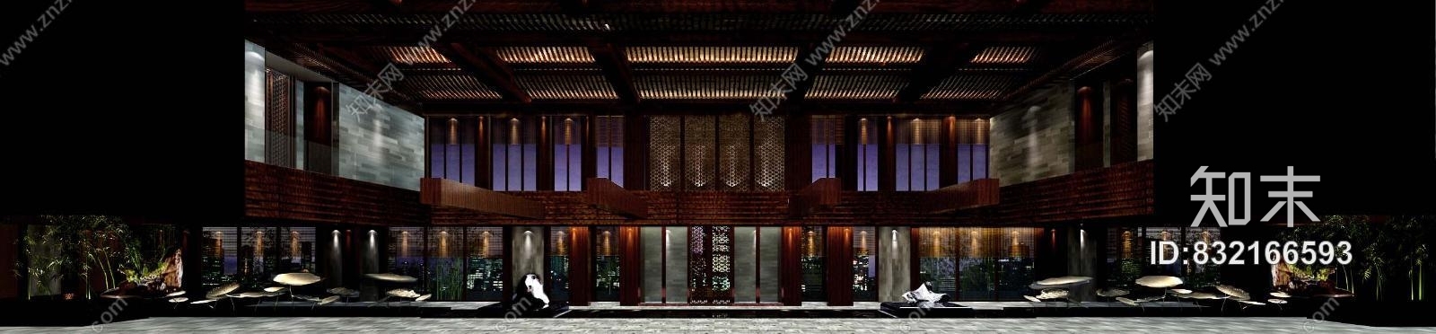 北京燕佳--闽商中式会所室内装饰施工图cad施工图下载【ID:832166593】