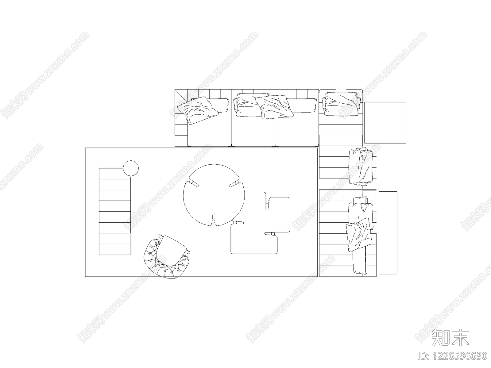 家装图块cad施工图下载【ID:1226596630】