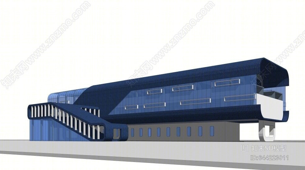 现代风格轻轨站SU模型下载【ID:644223011】