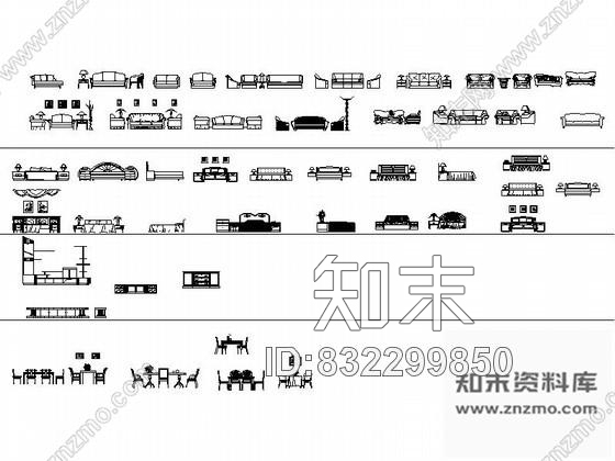 图块/节点成套室内立面图CAD图块下载施工图下载【ID:832299850】