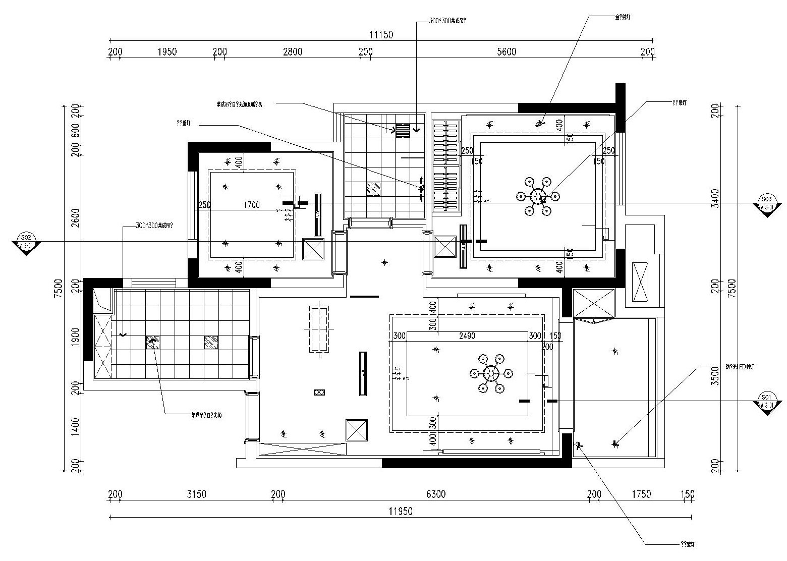 85平米现代简约风格小户型装修施工图（附效果图）施工图下载【ID:160494151】