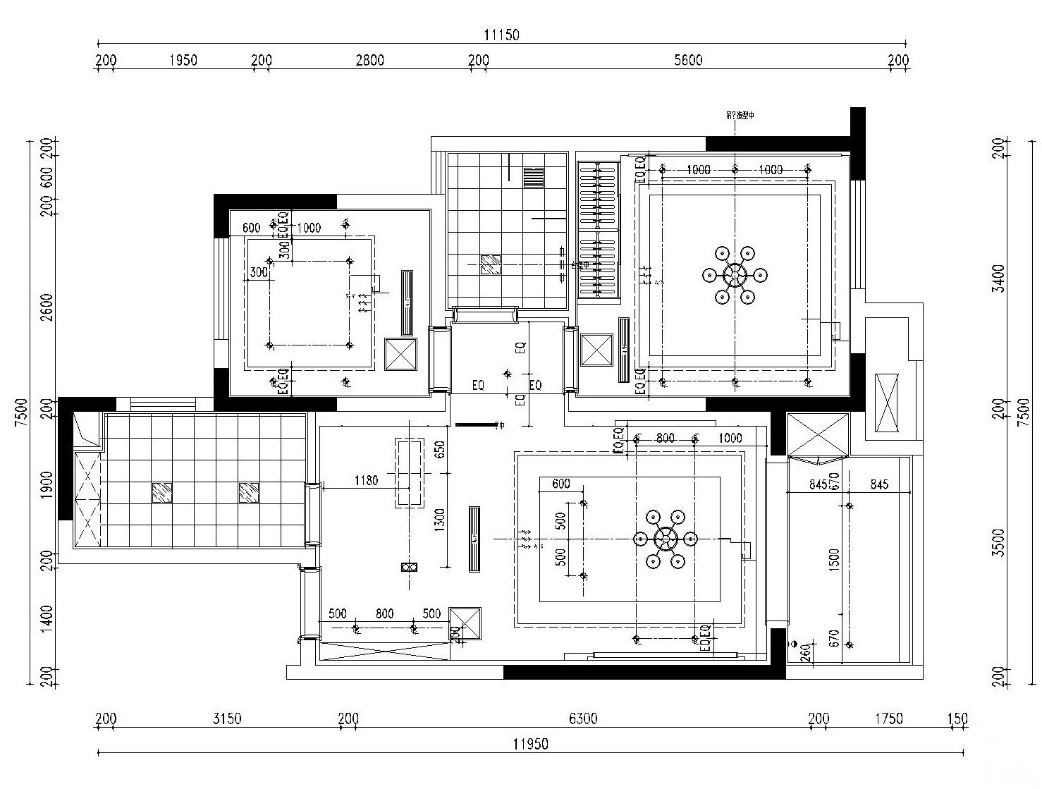 85平米现代简约风格小户型装修施工图（附效果图）施工图下载【ID:160494151】