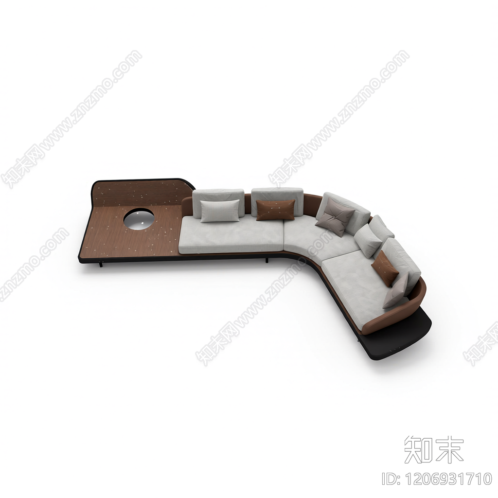 L型沙发组合3D模型下载【ID:1206931710】