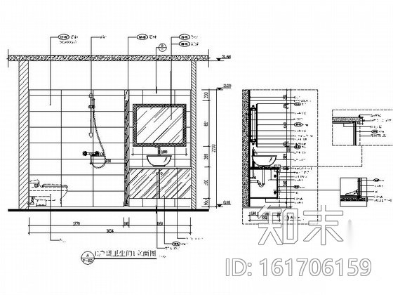 [广东]现代公寓区简约一居室装修施工图cad施工图下载【ID:161706159】