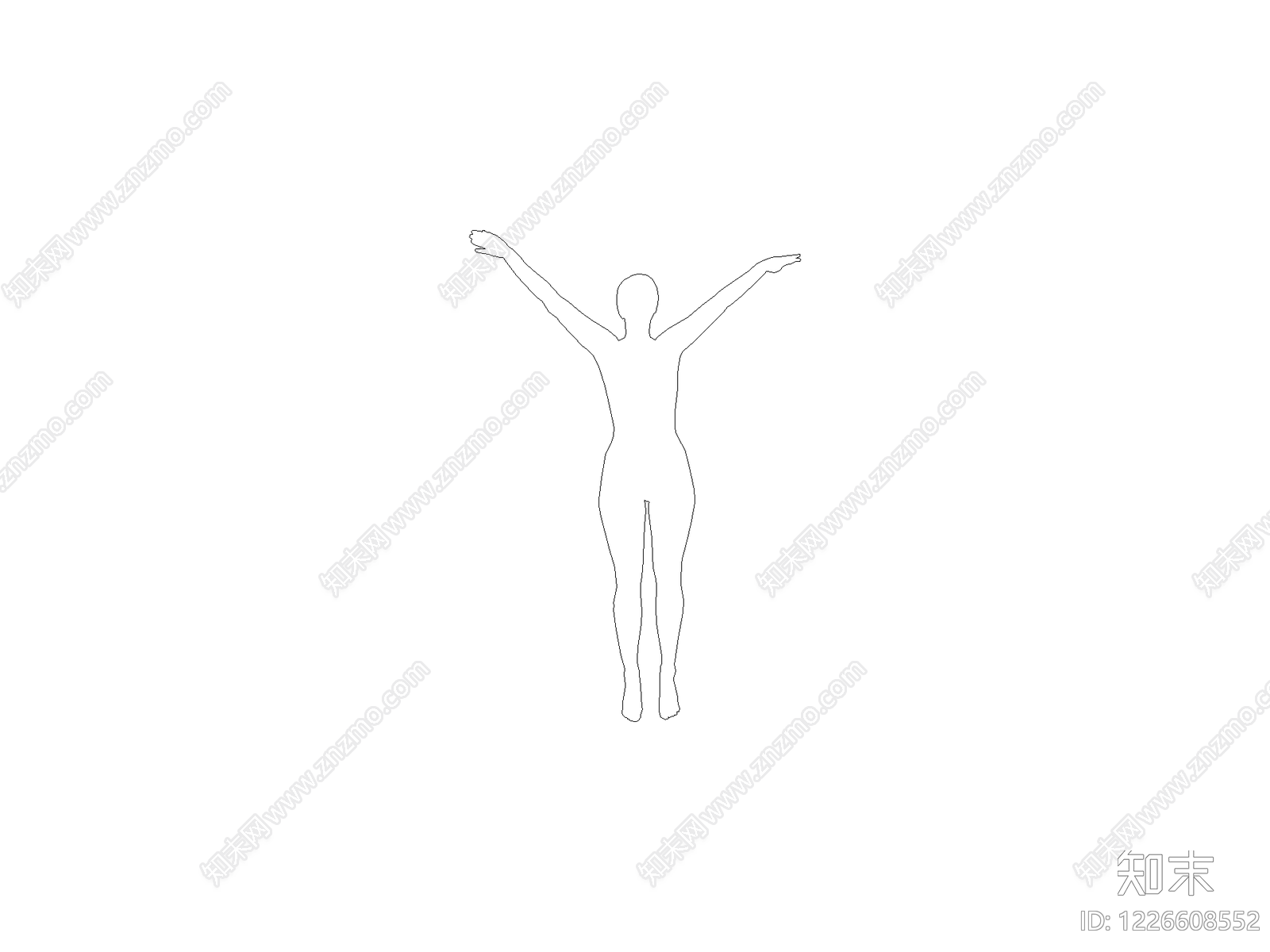 现代人物CAD图纸