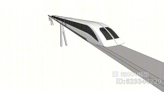 MAG-LEV高速列车SU模型下载【ID:623344229】