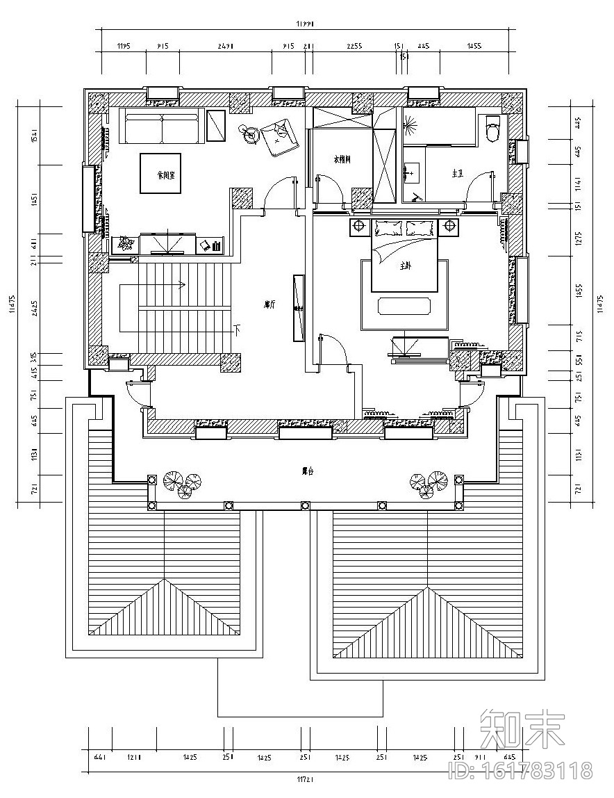 新中式三层别墅内部装修施工图设计（附效果图）cad施工图下载【ID:161783118】