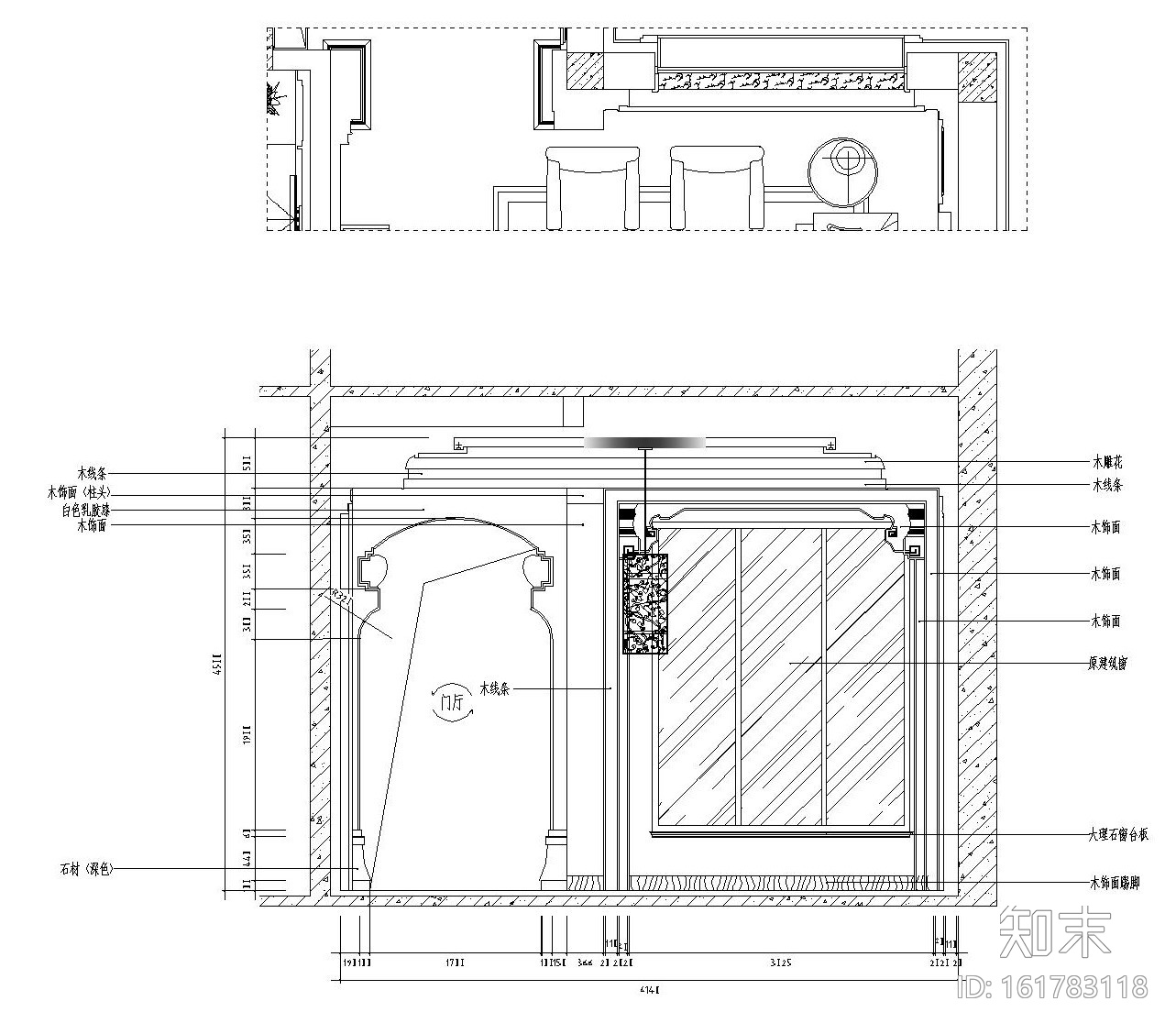 新中式三层别墅内部装修施工图设计（附效果图）cad施工图下载【ID:161783118】