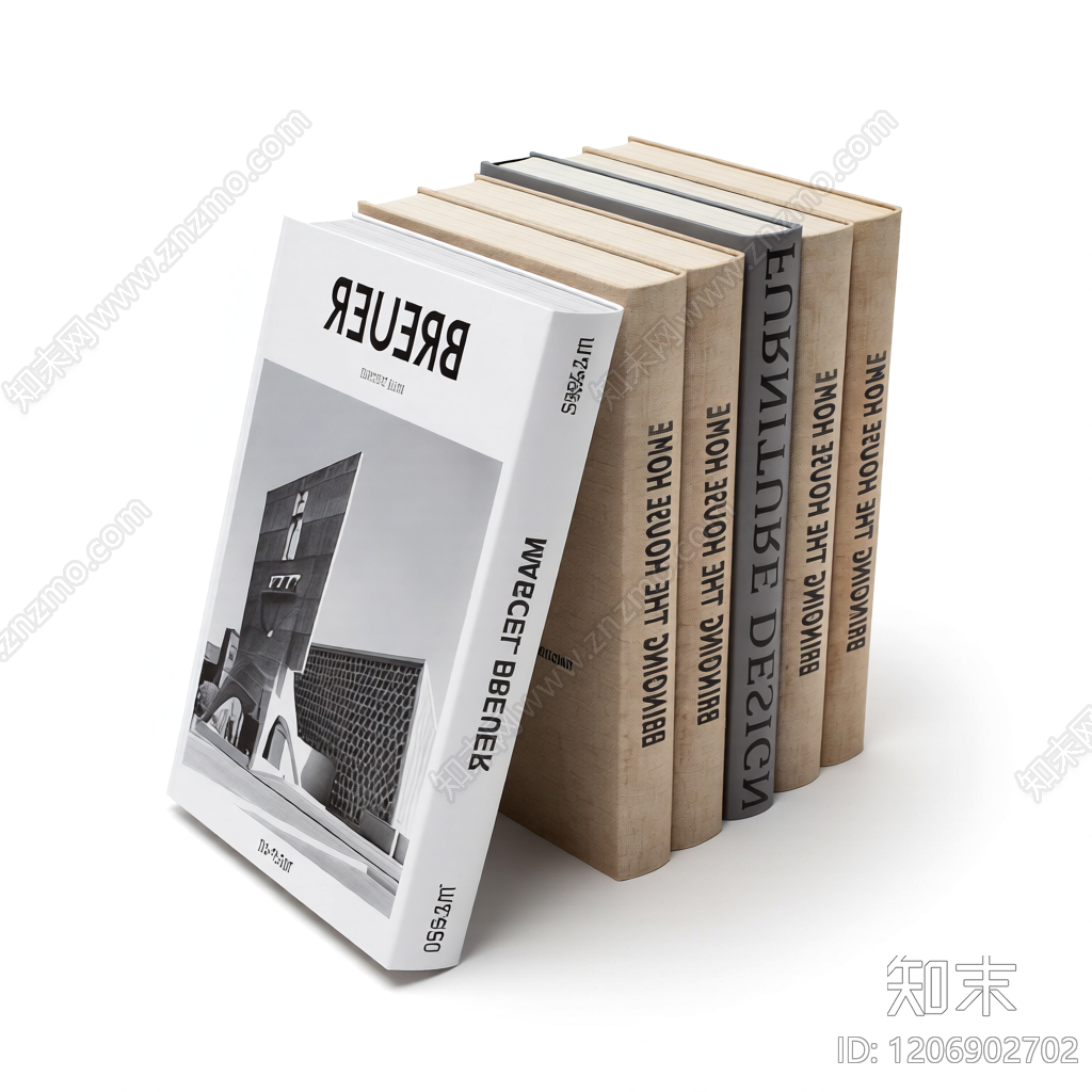 书籍堆叠装饰模型3D模型下载【ID:1206902702】