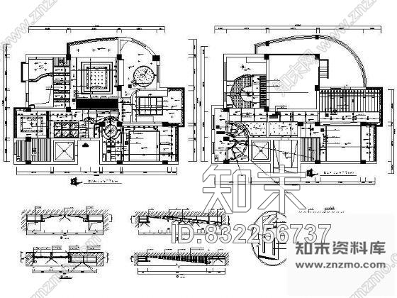 图块/节点复式楼吊顶详图cad施工图下载【ID:832256737】