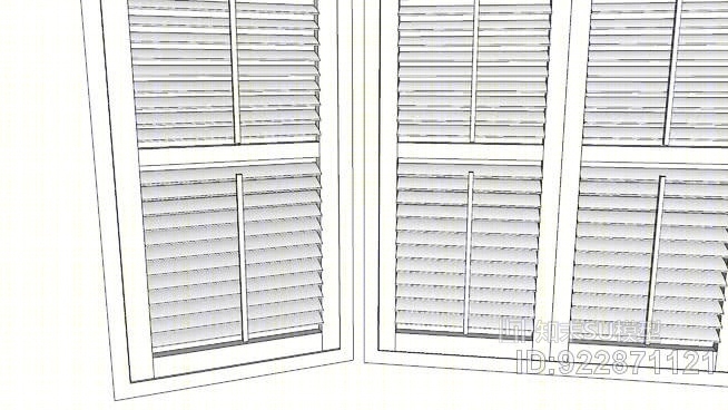 海湾百叶窗SU模型下载【ID:922871121】