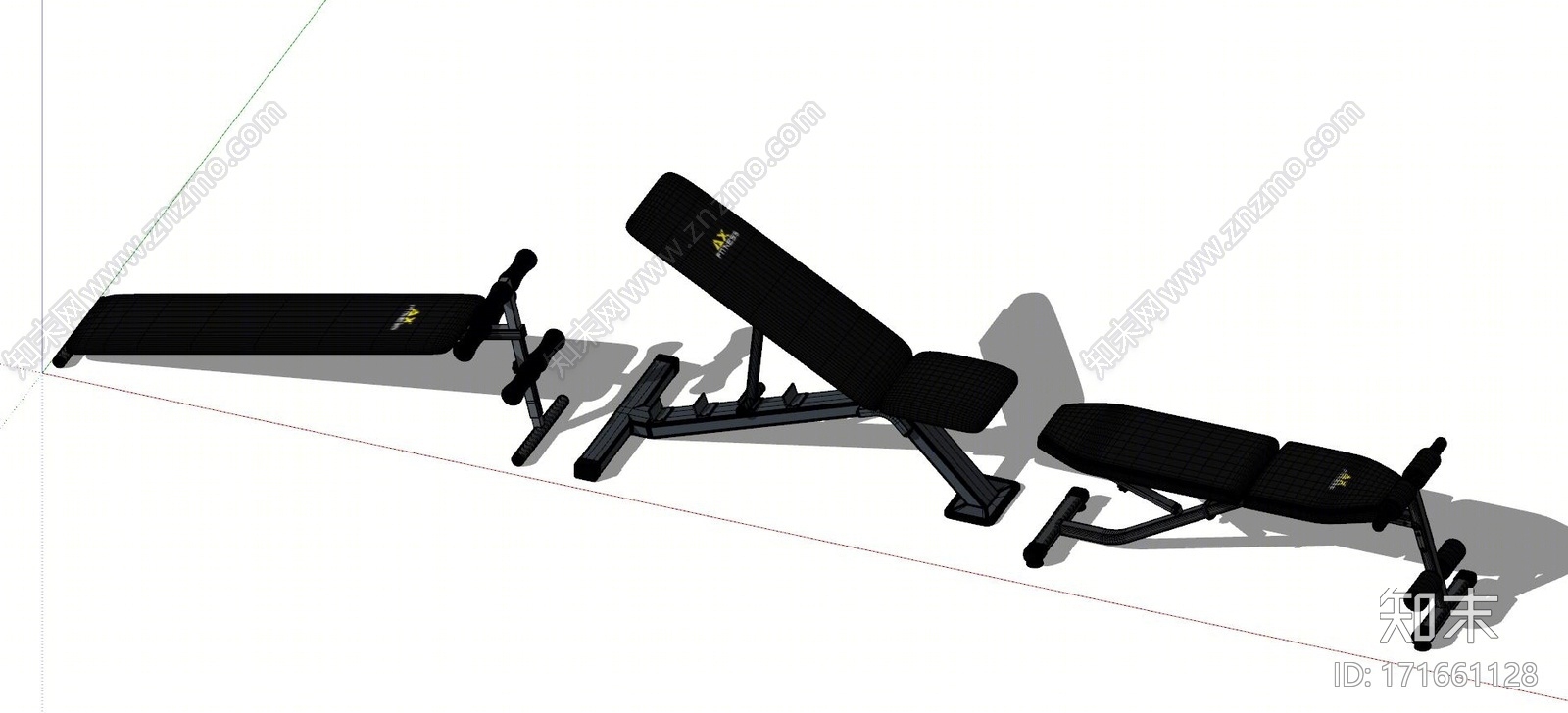 现代健身房健身器材SU模型下载【ID:171661128】