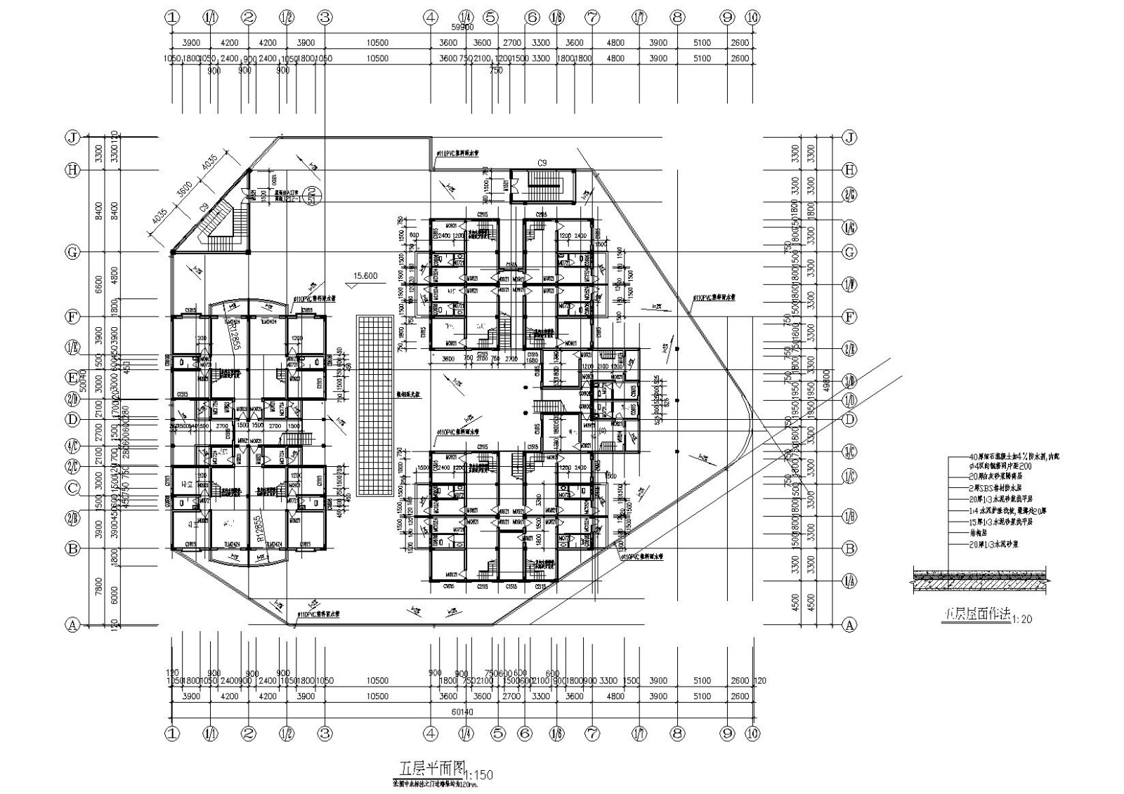 多层大型农贸市场建筑施工图cad施工图下载【ID:160719197】