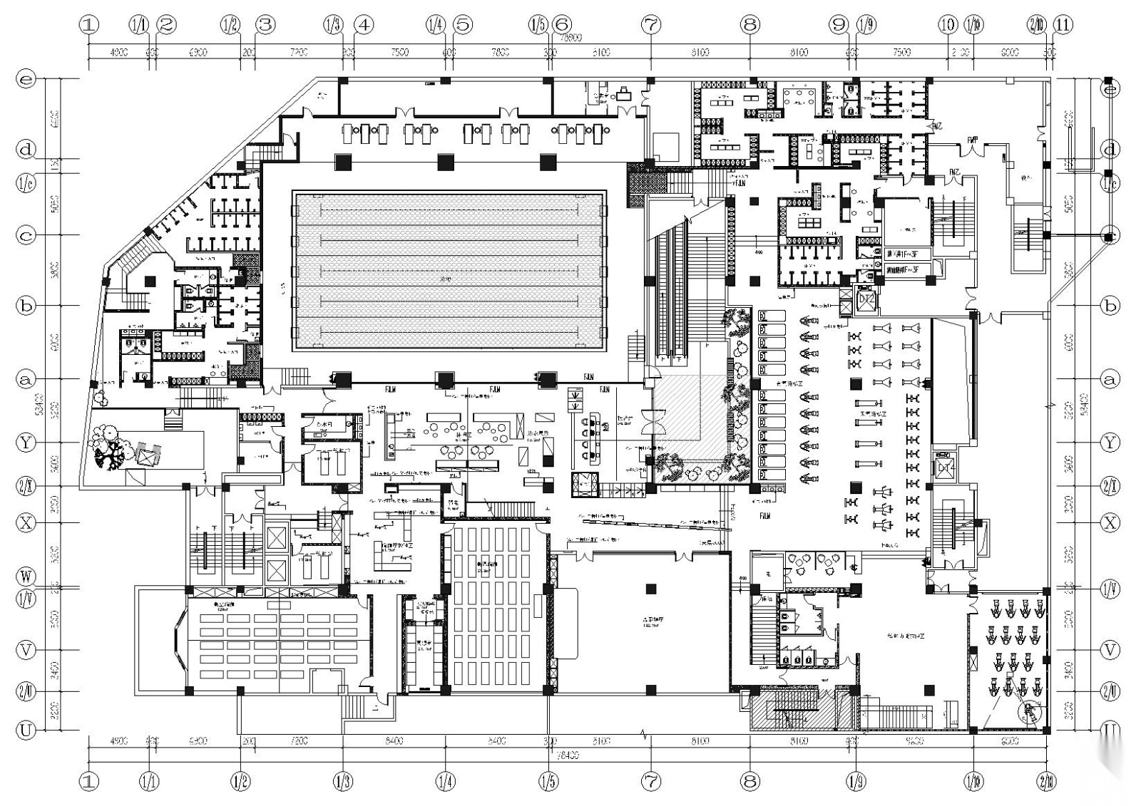 [河南]郑州运动健身中心施工图+实景cad施工图下载【ID:160711156】