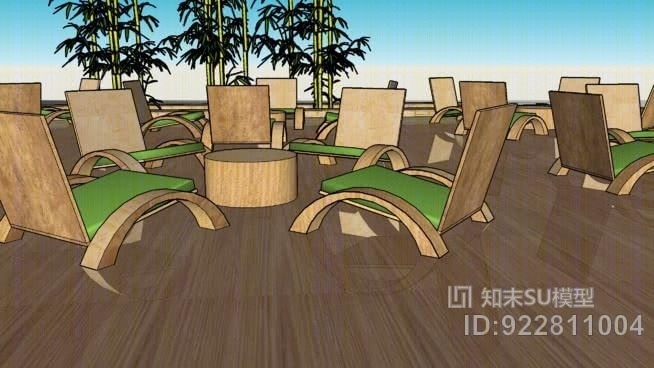 户外活动甲板椅SU模型下载【ID:922811004】