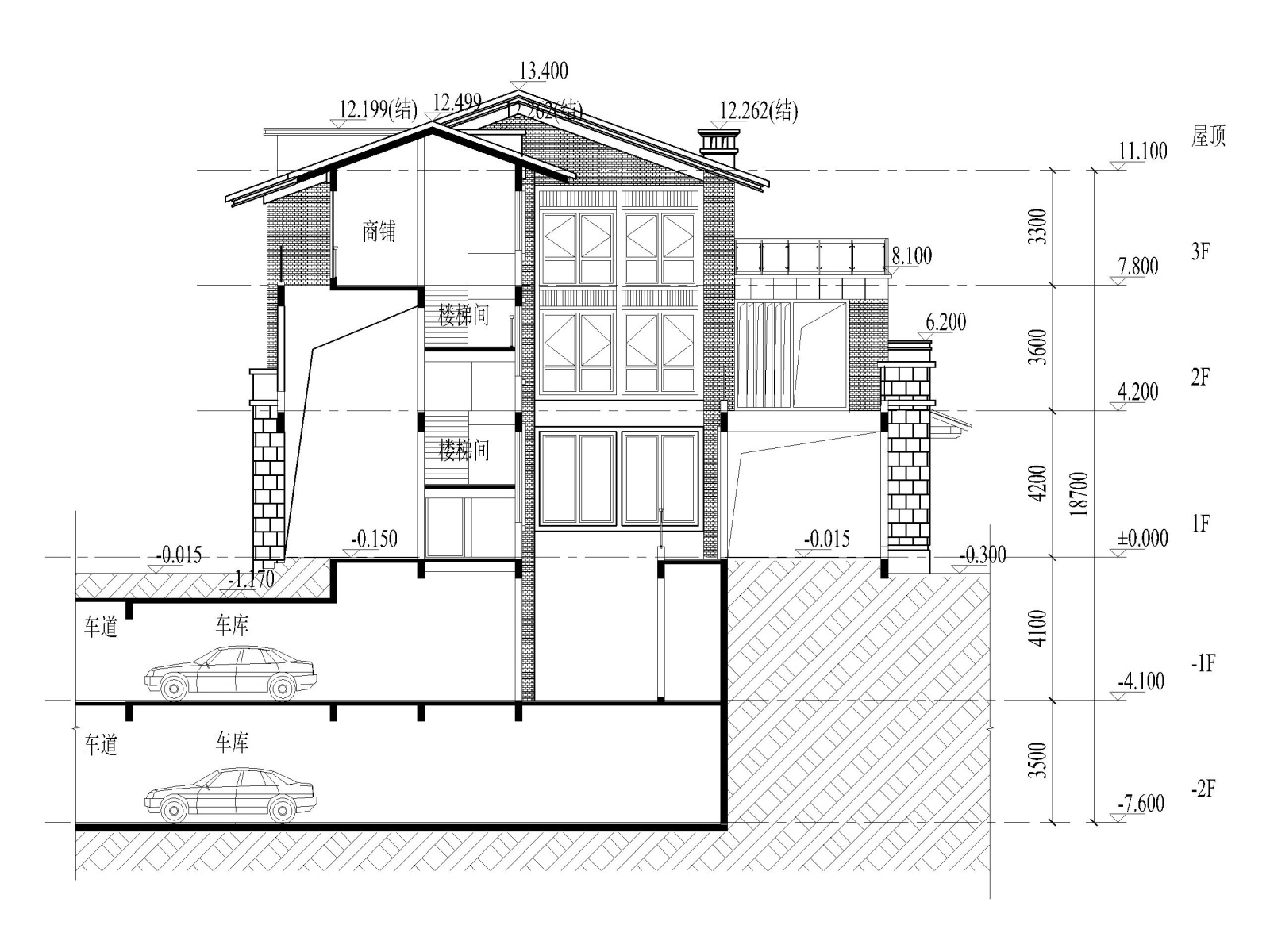 2套商墅平立剖方案设计CAD（TH）cad施工图下载【ID:160579118】
