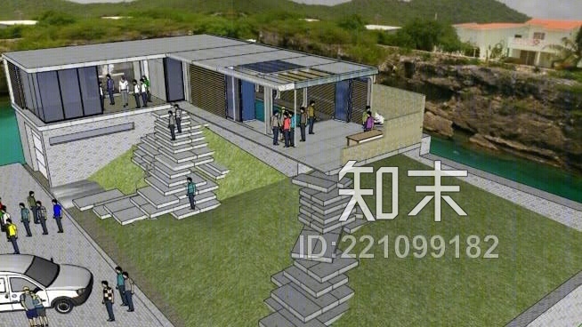 岛屿地形，派对区：费里豪斯麻省理工学院游泳池AUFSU模型下载【ID:221099182】